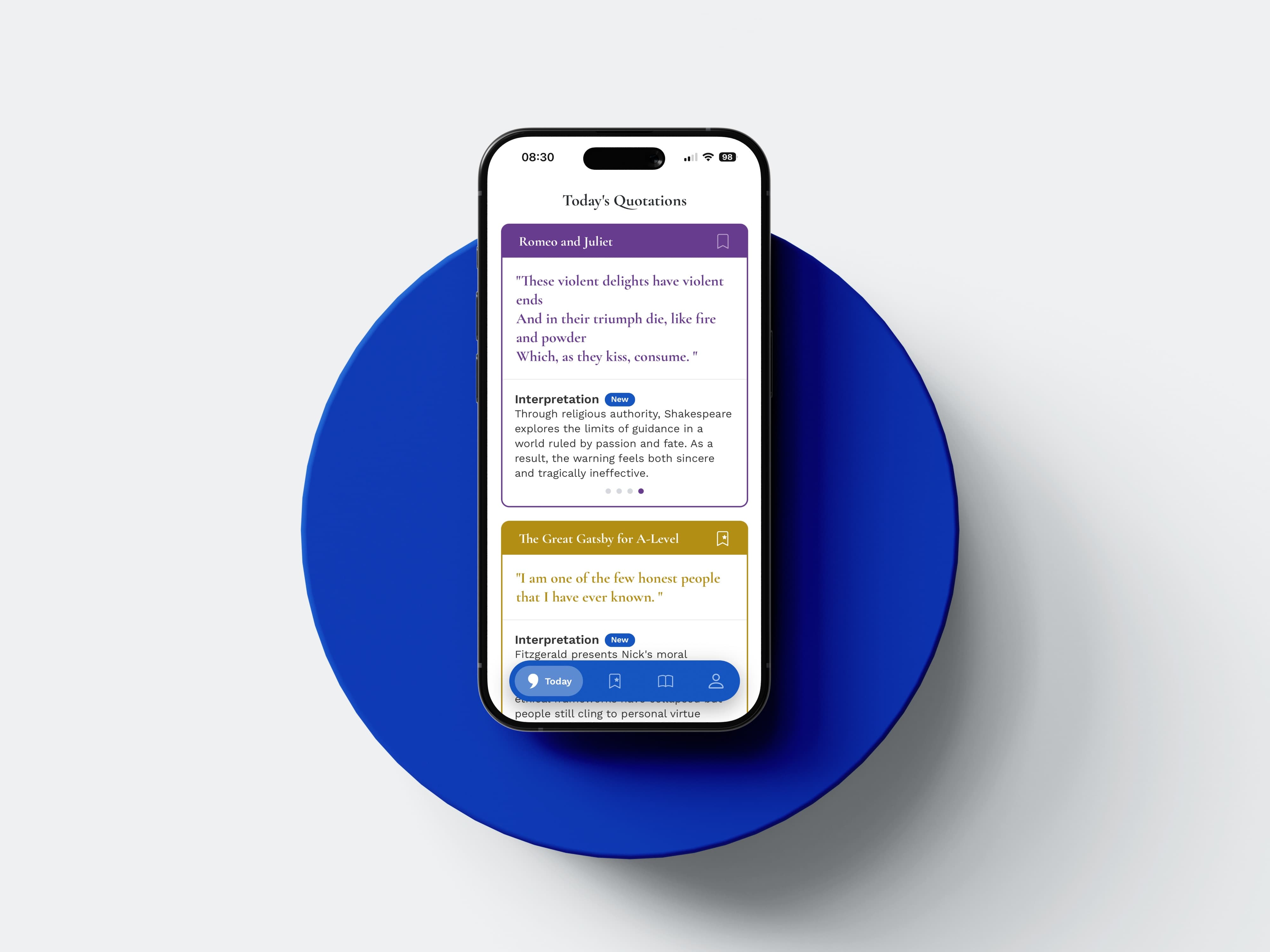 The Quotation Bank mobile product preview